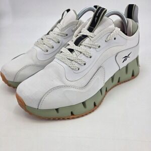 REEBOK ZIG DYNAMICA RUNNING SHOES WOMENS SIZE 8.5 WHITE GREEN SNEAKERS TECH EUC!